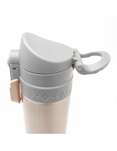 鍋霸雙保險彈蓋保溫瓶 500ML-灰