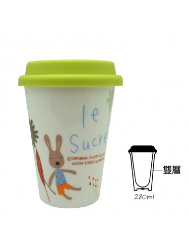 法國兔雙層隔熱瓷杯