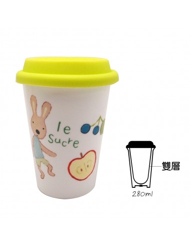 法國兔雙層隔熱瓷杯-水果篇