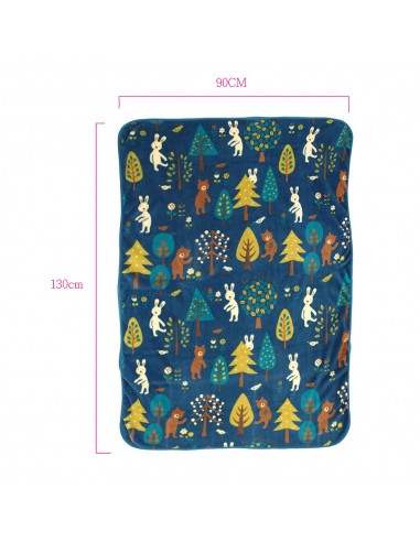 法國兔珊瑚絨毯-森林90x130(盒裝)