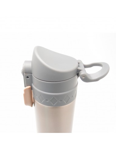 鍋霸雙保險彈蓋保溫瓶350ML-灰
