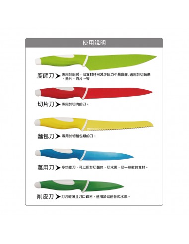 鍋霸繽紛五件刀具組