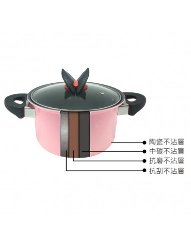 鍋霸22cm陶瓷不沾雙耳鍋-舞蝶翩翩
