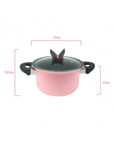 鍋霸22cm陶瓷不沾雙耳鍋-舞蝶翩翩