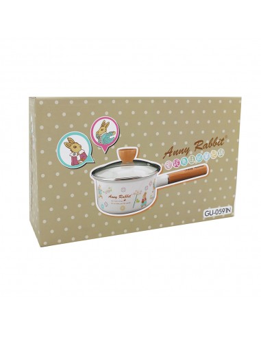 安妮兔單柄琺瑯鍋18CM-手提盒