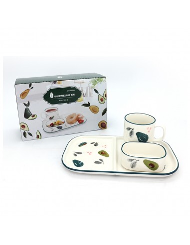 松村窯早餐三件組-酪 梨