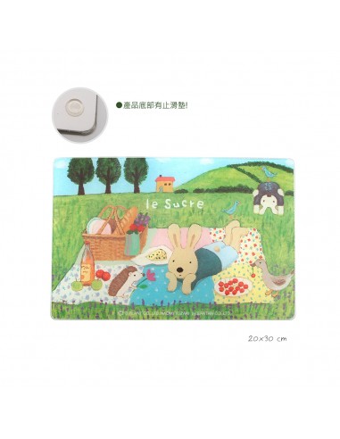 法國兔強化玻璃砧板-野餐 (盒裝)