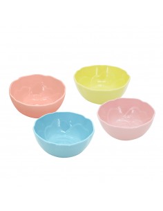 松村窯玫瑰色土4碗