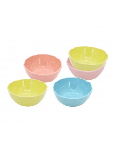 松村窯玫瑰色土5碗