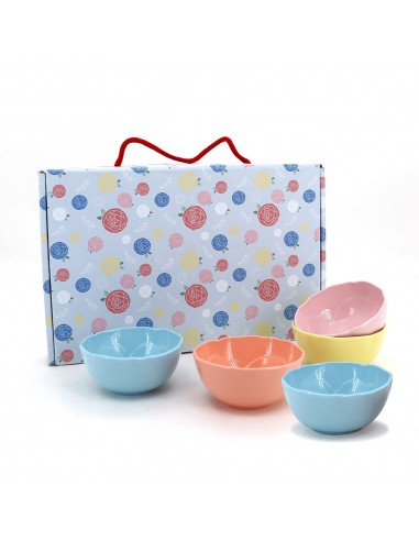 松村窯玫瑰色土5碗