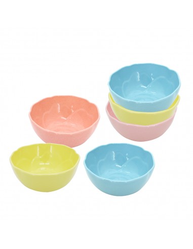 松村窯玫瑰色土6碗