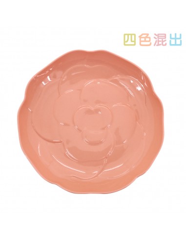 松村窯玫瑰色土4碗1盤