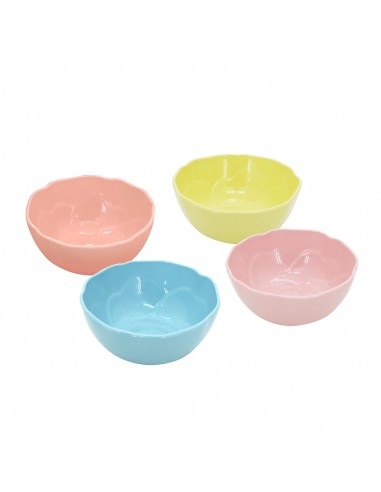 松村窯玫瑰色土4碗2盤