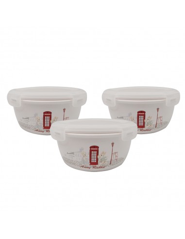 安妮兔陶瓷保鮮蓋碗650ML三入禮盒