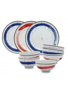 手繪雲彩6碗3盤