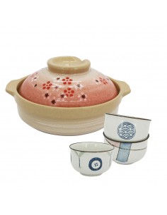 3反口雪花碗+7.5砂鍋-紅梅
