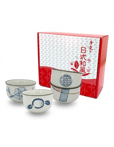 松村窯手造反口碗-雪花4入