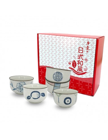 松村窯手造反口碗-雪花5入