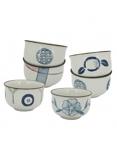 松村窯手造反口碗-雪花6入