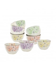 手造4.5吋方口櫻花碗8入