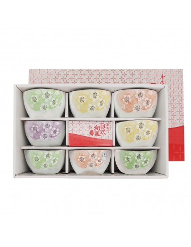 手造4.5吋方口櫻花碗8入