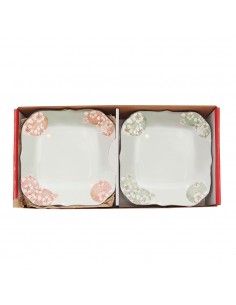 手造8.25吋荷口櫻花盤2入 2