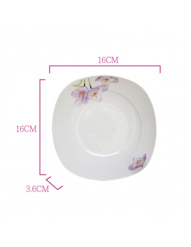 桔梗花餐具三件套 (大碗.大碟.湯匙)