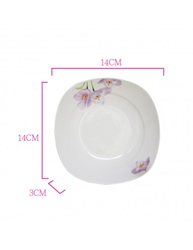 桔梗花餐具四件套 (大碗.小碗.大碟.小碟)