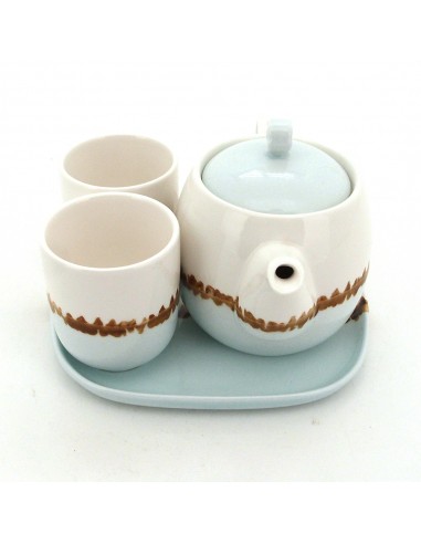 松村窯手繪雙色茶具組