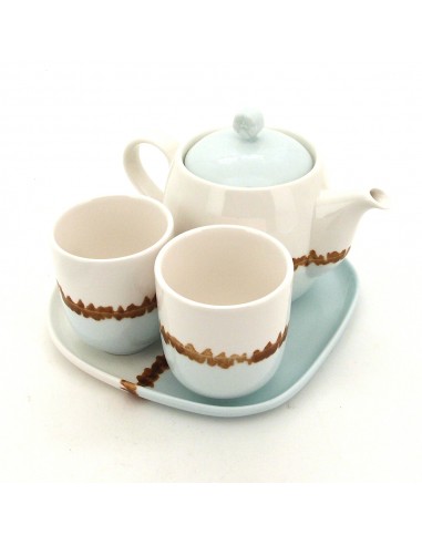 松村窯手繪雙色茶具組