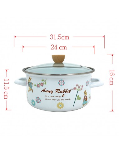 安妮兔琺瑯雙耳鍋 24CM-手提盒