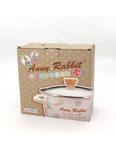 安妮兔琺瑯雙耳鍋 24CM-手提盒