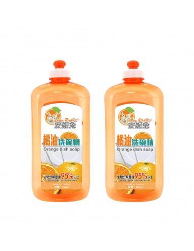 安妮兔橘油洗碗精1000ML拉頭2入