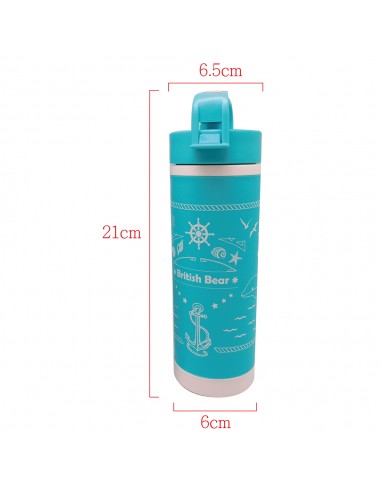 英國熊彈蓋雙層水杯-300ML