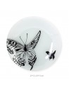 黑白蝴蝶強化玻璃圓盤(中)