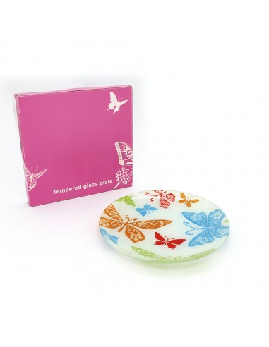 七彩蝶強化玻璃圓盤(中)