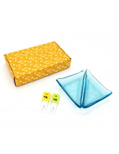 趣味造型玻璃盤組-2盤2水果叉