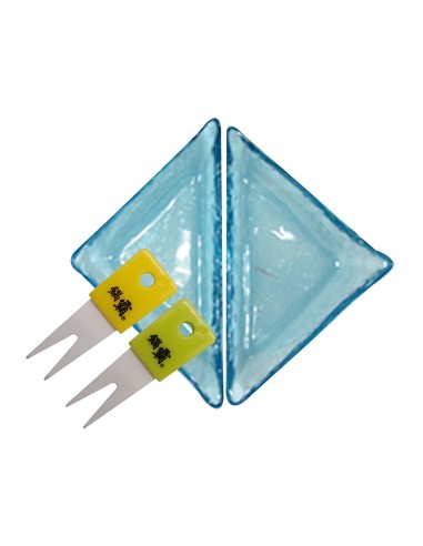 趣味造型玻璃盤組-2盤2水果叉