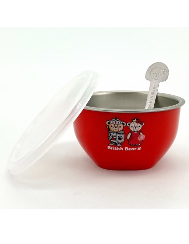 英國熊台製不鏽鋼隔熱蓋碗附匙1入(盒裝)