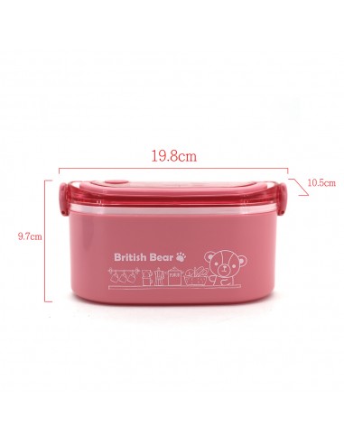 英國熊單層橢圓疊疊飯盒