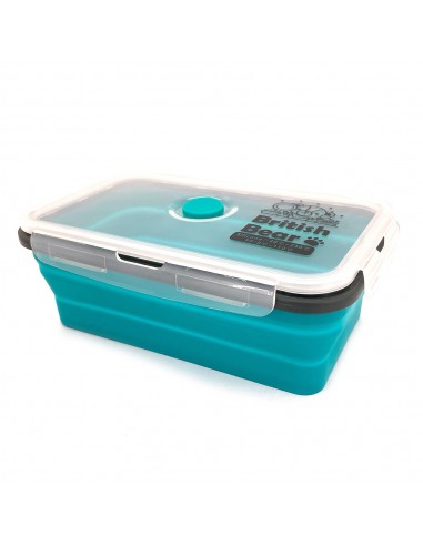 英國熊矽膠折疊保鮮盒-1200ml綠(盒裝)