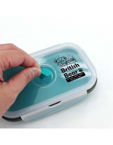 英國熊矽膠折疊保鮮盒-800ml綠(盒裝)