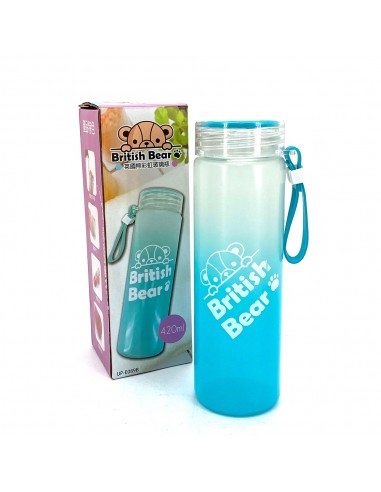 英國熊彩虹玻璃瓶420ml-藍(盒裝)