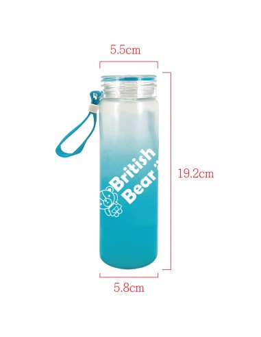 英國熊彩虹玻璃瓶420ml-藍(盒裝)