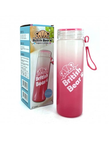英國熊彩虹玻璃瓶420ml-粉(盒裝)