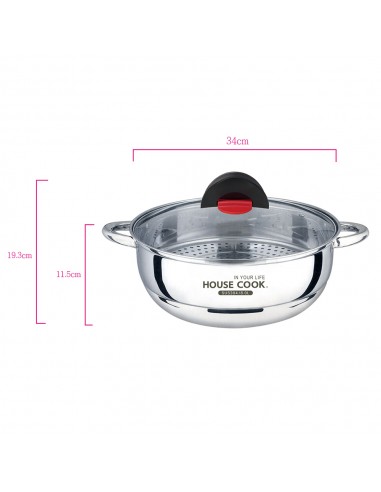 鍋霸34CM不鏽鋼蒸煮妙手鍋-舞蝶翩翩