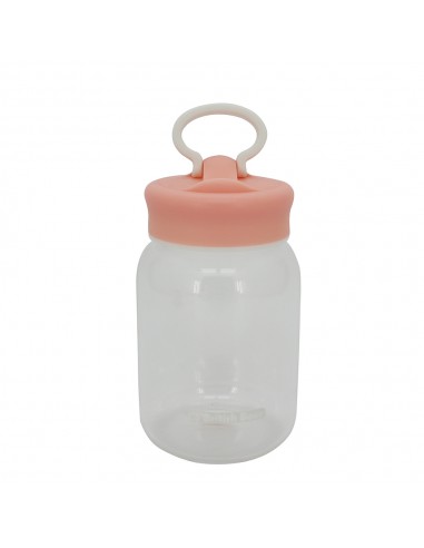 英國熊個性玻璃瓶400ml-粉灰布套