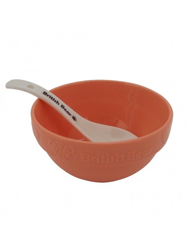 英國熊粉彩4碗4匙 (色土瓷)(盒裝)