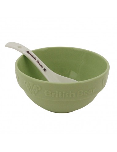 英國熊粉彩4碗4匙 (色土瓷)(盒裝)