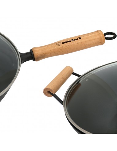 英國熊台製36cm不沾炒鍋附蓋